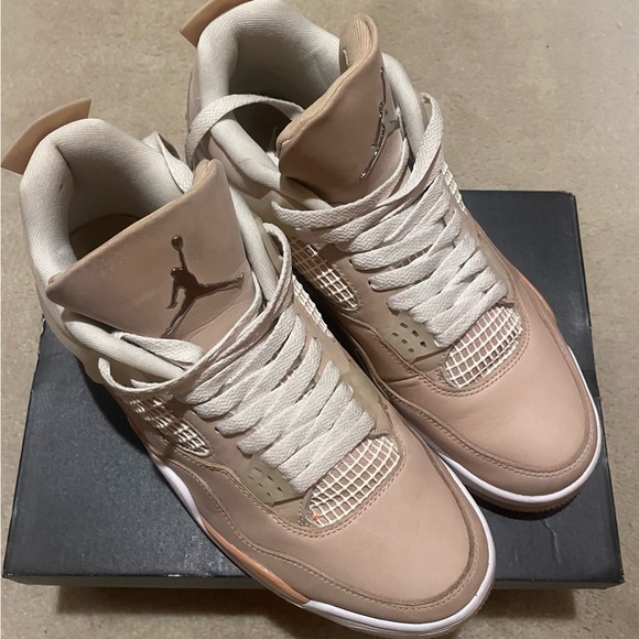 Jordan 4 Sneakers in Light Pink and Cream - Womens - Picture 1 of 4